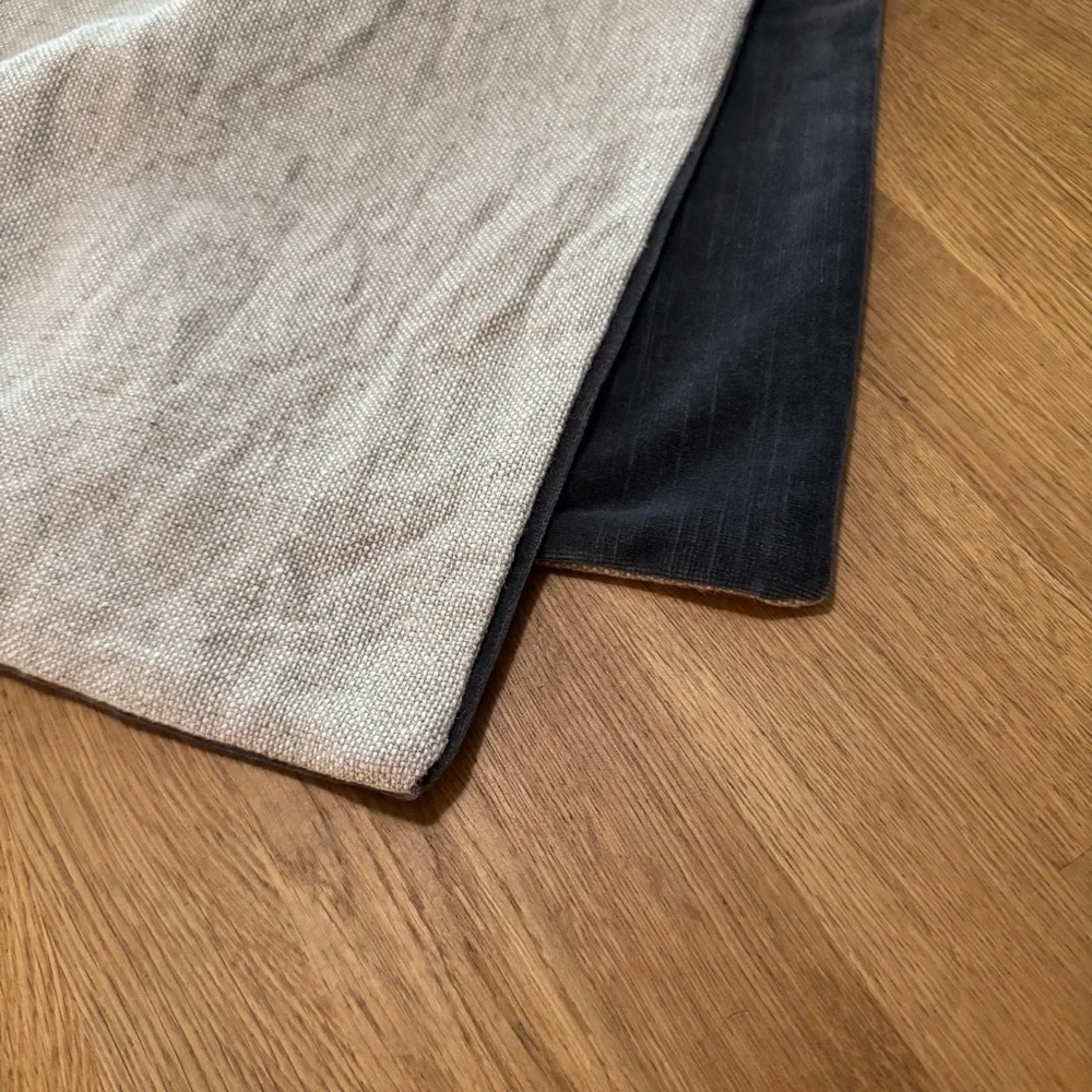 Restoration Hardware Vintage Velvet and Belgian Linen Contrast Pillow Cover